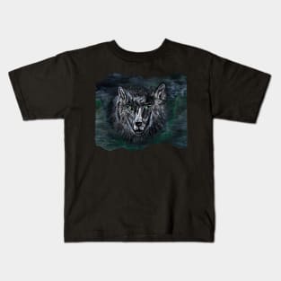 Ghost Wolf (back) Kids T-Shirt